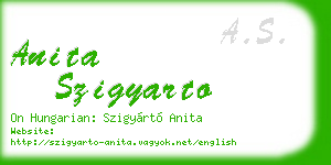 anita szigyarto business card